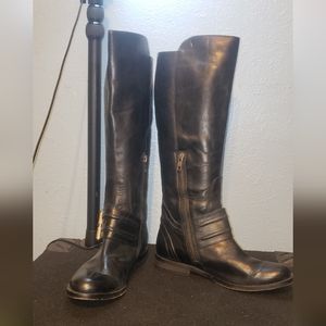 Spirit By Lucchese | Kaylee Buckle Knee High Boots Black Riding Tall Leather 6.5